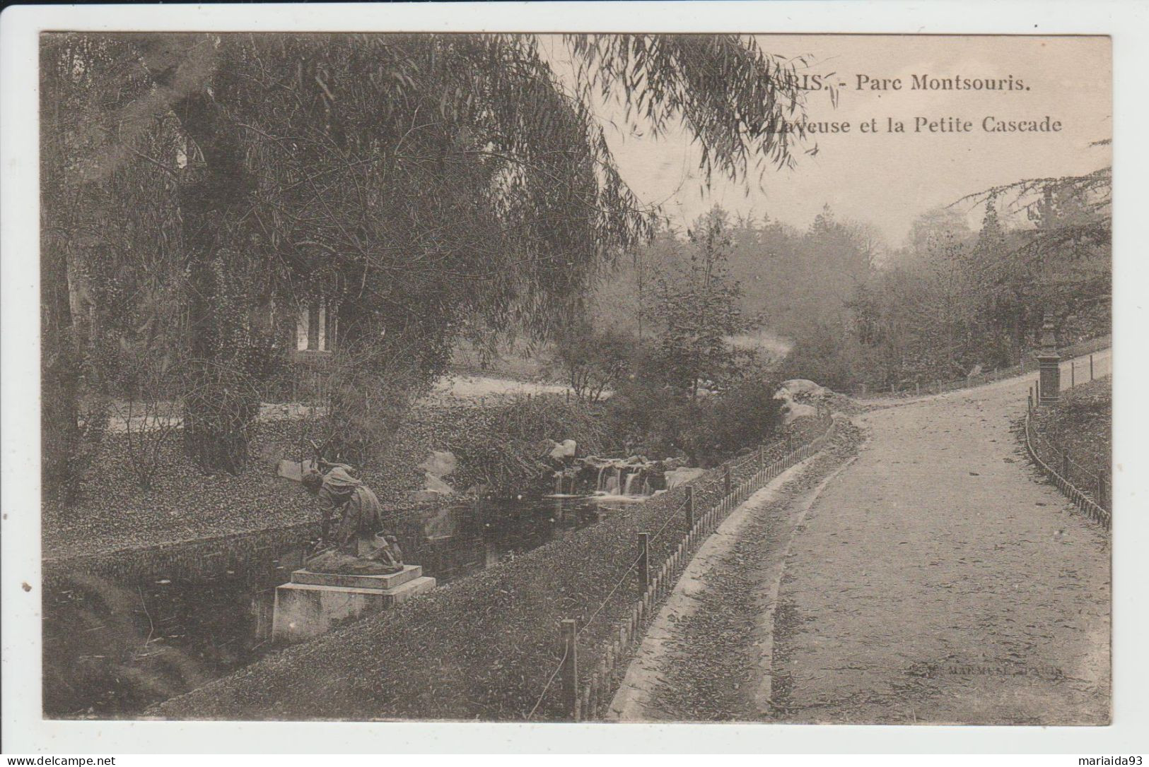 PARIS - SEINE - 14e ARRT - PARC MONTSOURIS - LA LAVEUSE ET LA PETITE CASCADE - District 14