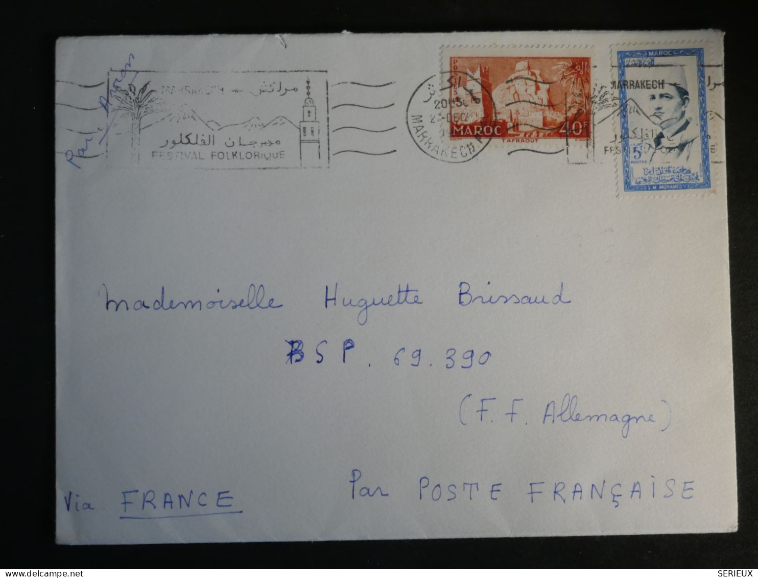 DO12  MAROC   BELLE  LETTRE    1946 MARRAKESH A GERMANY  + AFF. INTERESSANT+++ - Storia Postale