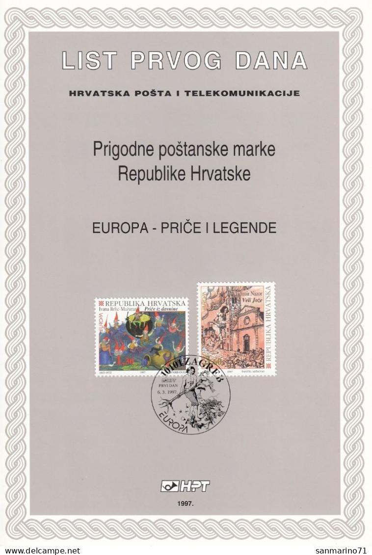 CROATIA First Day Panes 412-413 - Fairy Tales, Popular Stories & Legends