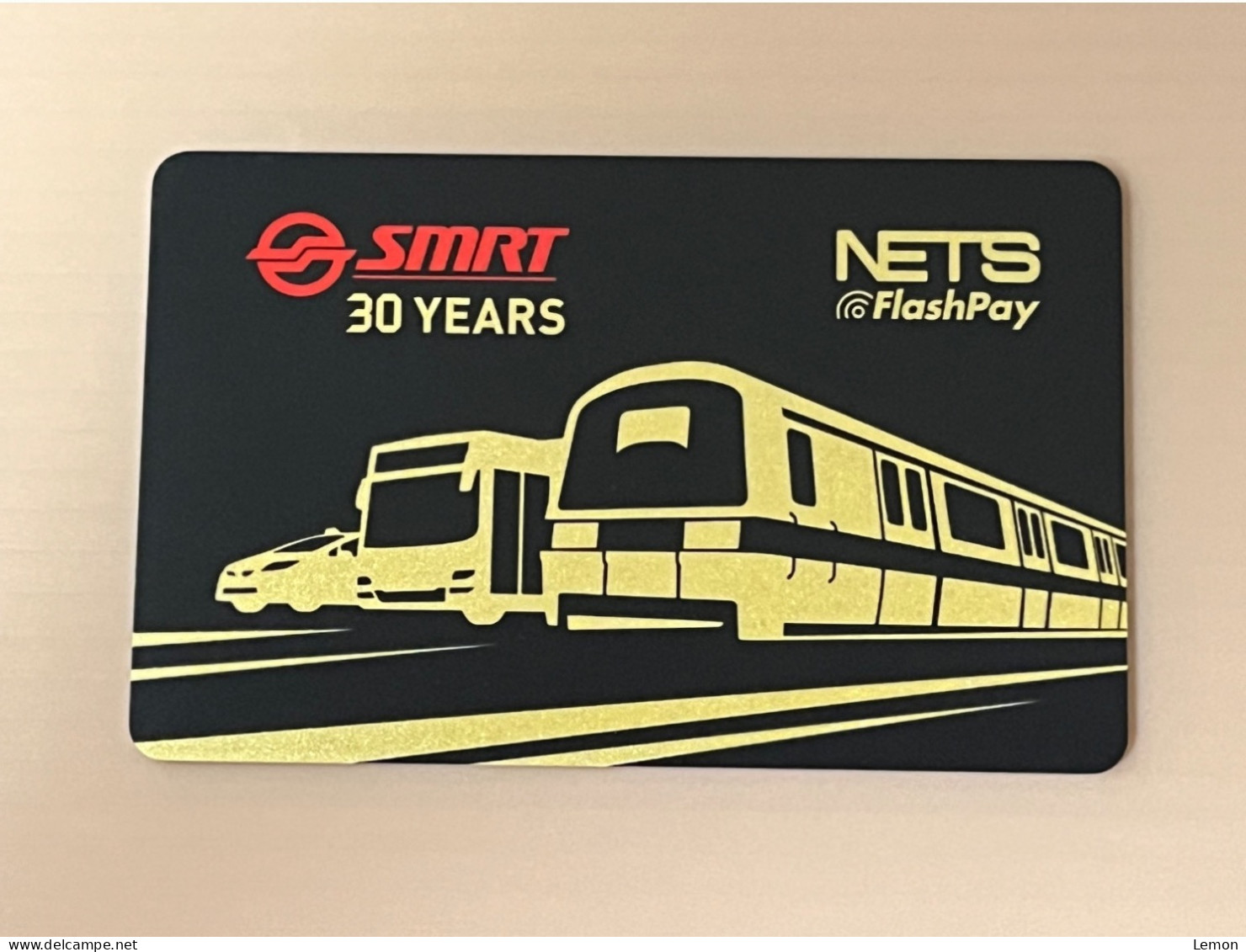 Singapore Nets Flashpay EZ Link Transport Metro Train Subway Card, SMRT 30 Years Gold, Set Of 1 Used Card - Singapore