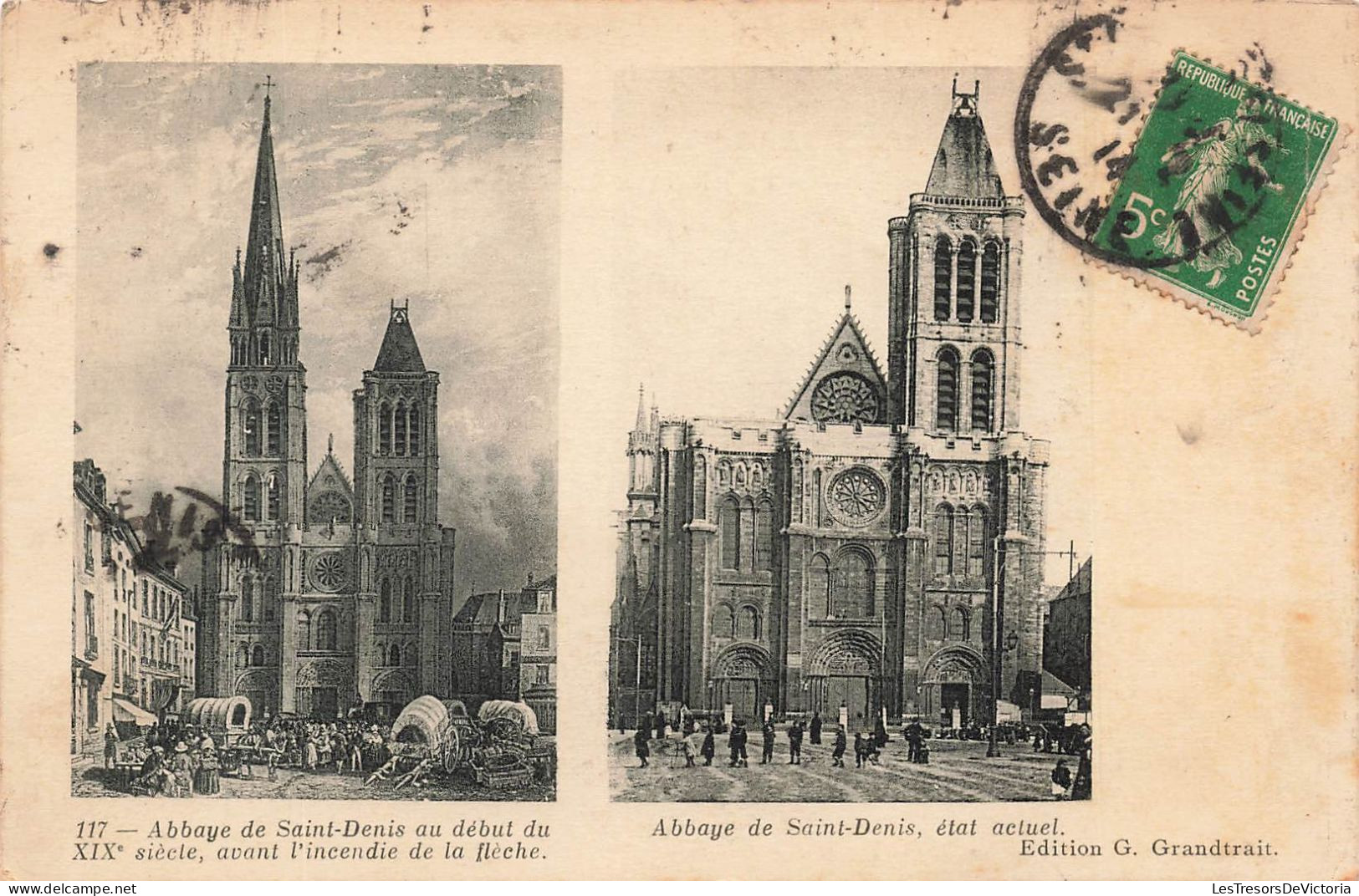 FRANCE - Abbaye De Saint Denis - Avant L'incendie De La Flèche - Etat Actuel - Animé - Carte Postale Ancienne - Saint Denis