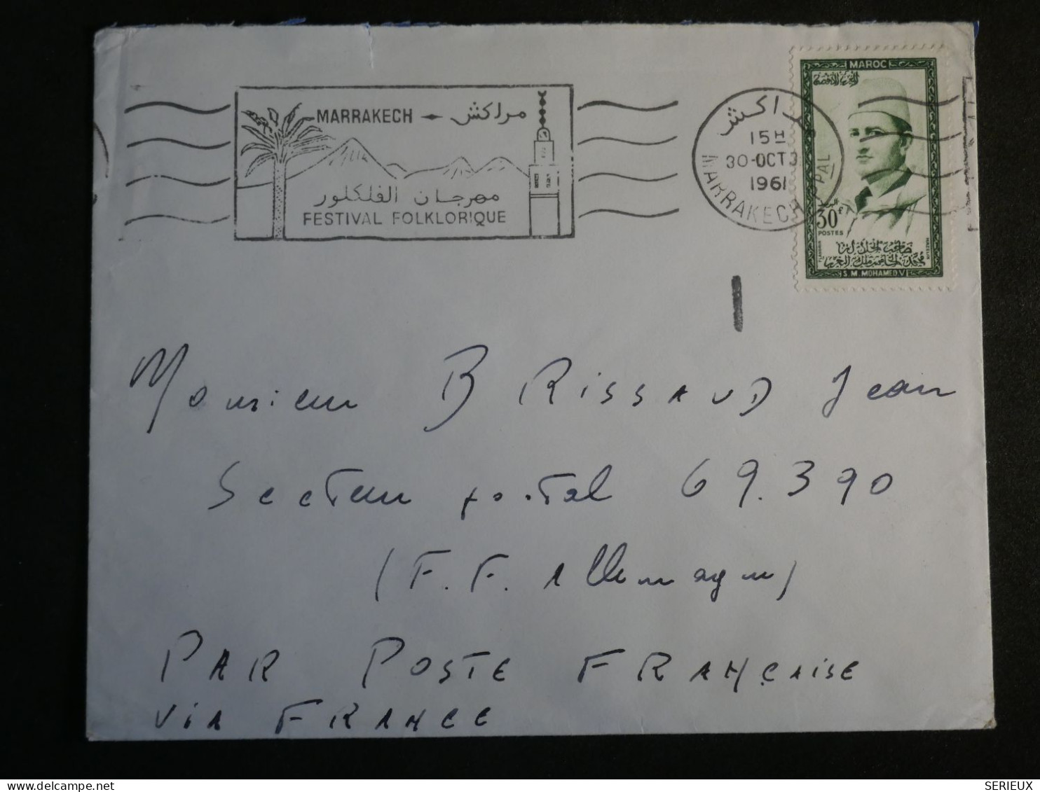 DO12  MAROC   BELLE  LETTRE    1961  A GERMANY    + AFF. INTERESSANT+++ - Maroc (1956-...)