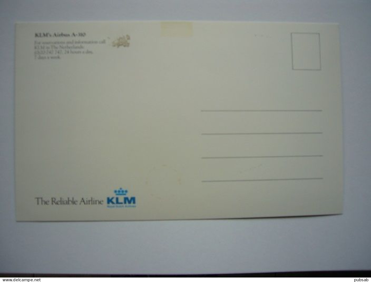 Avion / Airplane / KLM / Airbus A310 / Airline Issue / Size; 12,5X20cm - 1946-....: Ere Moderne