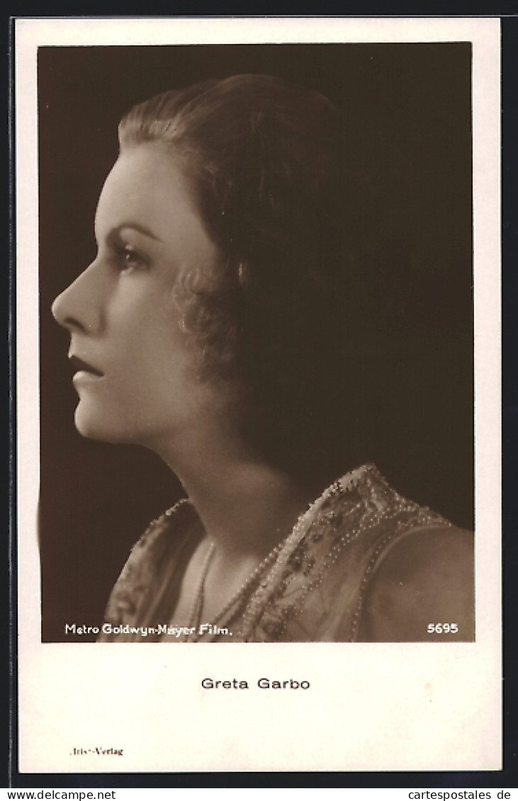 AK Schauspielerin Portrait Greta Garbo Im Profil  - Actores