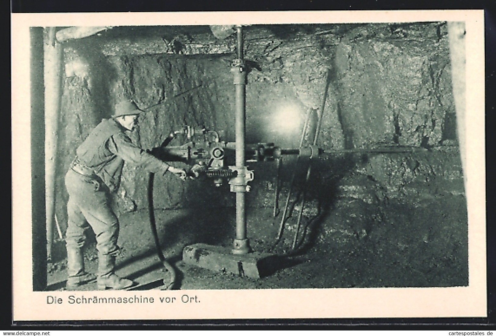 AK Die Grube, Die Schrämmaschine Vor Ort, Bergbau In Oberschlesien  - Bergbau