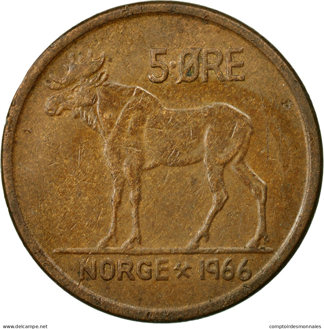 Monnaie, Norvège, Olav V, 5 Öre, 1966, TTB, Bronze, KM:405 - Norvège