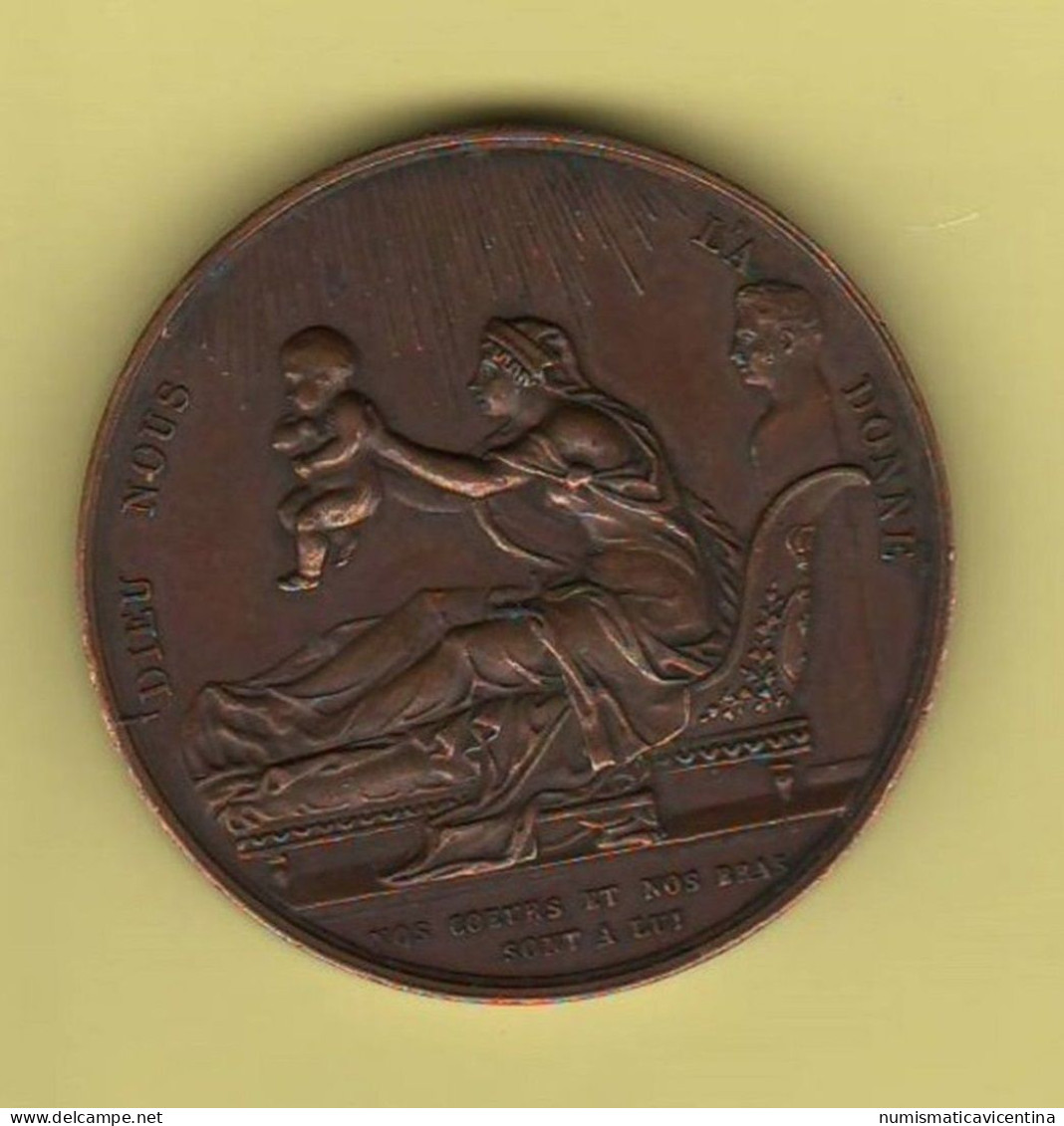 France Medaille Medal 1820 Henri D'Artois  Compte Chambord Medaglia  Michele Arcangelo E Il Diavolo - Monarchia/ Nobiltà