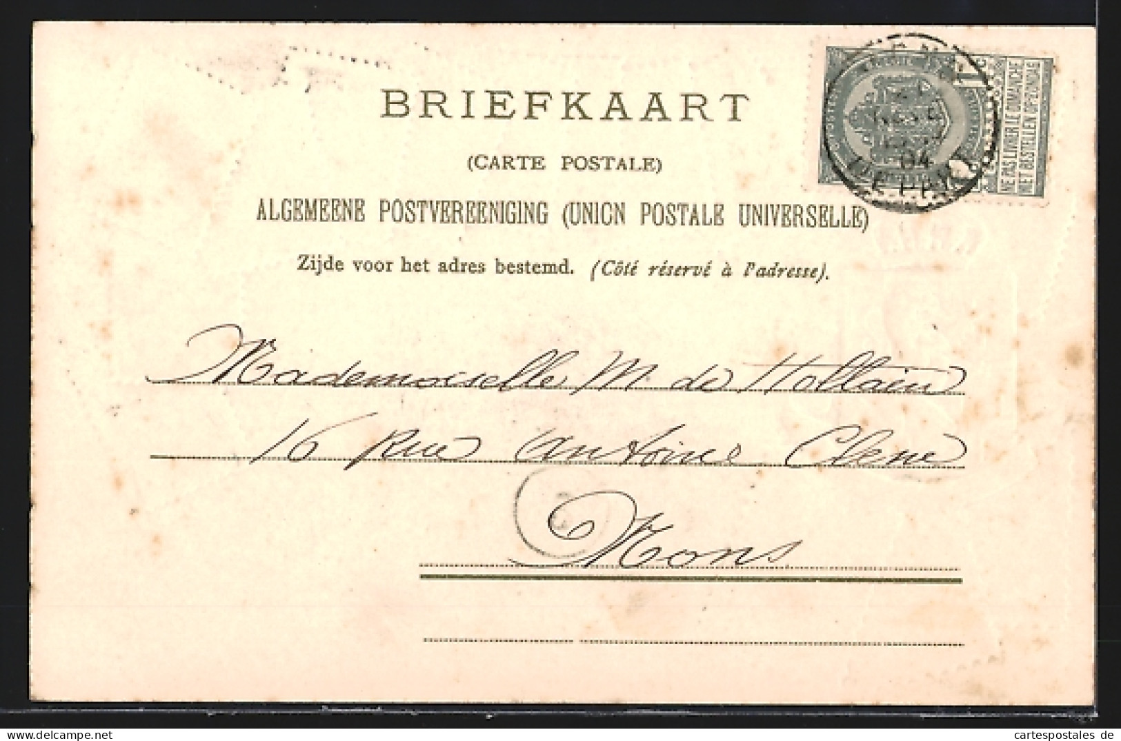 Präge-Lithographie Nederland, Wappen Und Briefmarken  - Briefmarken (Abbildungen)