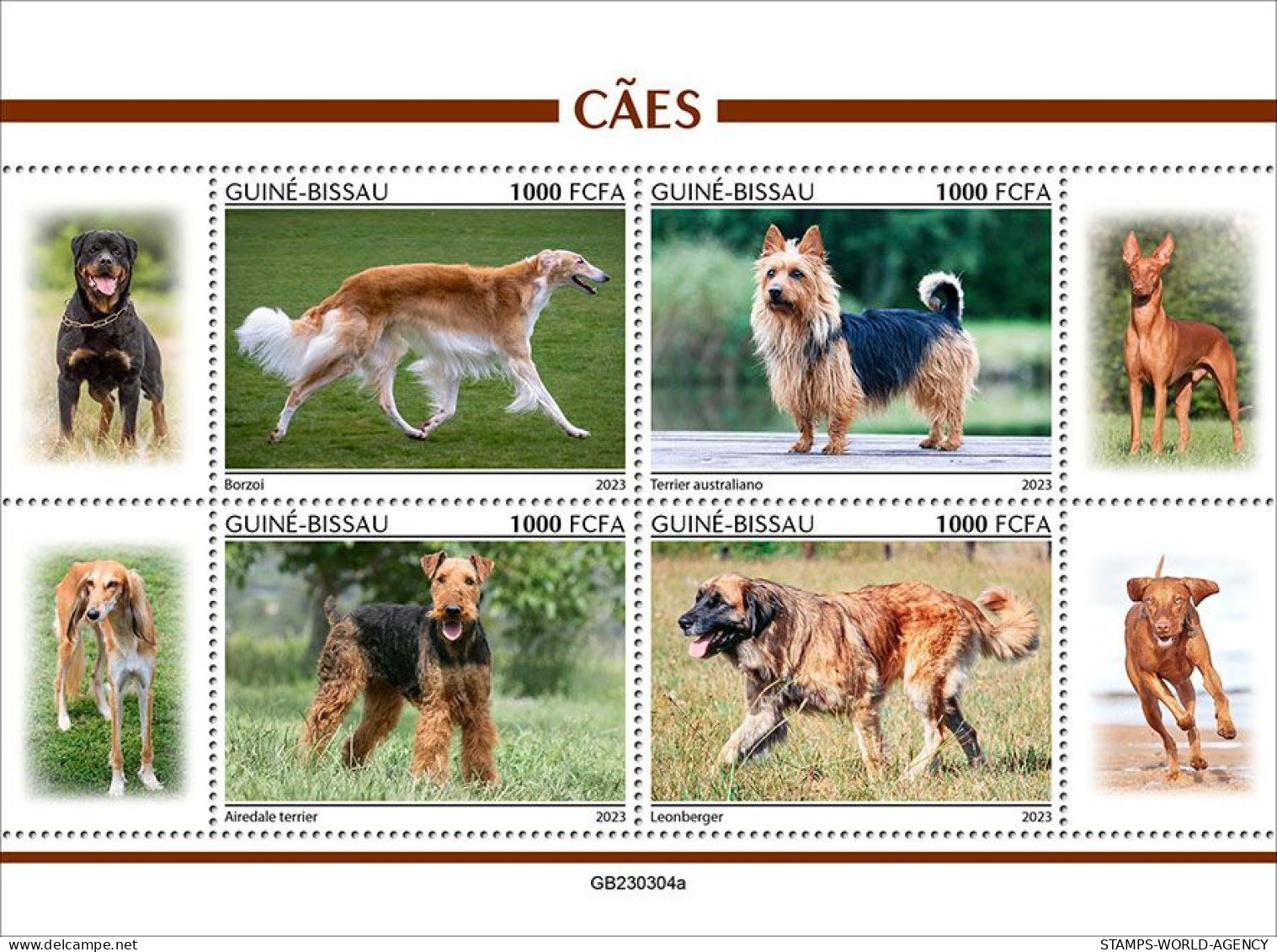 2024-04 - CENTRAL AFRICAN - DOGS                  4V  MNH** - Dogs
