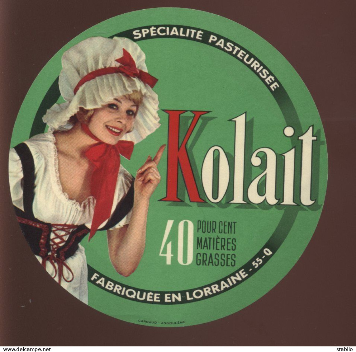 ETIQUETTE DE FROMAGE - SPECIALITE KOLAIT - FABRIQUE EN LORRAINE 55D (MEUSE) - Kaas