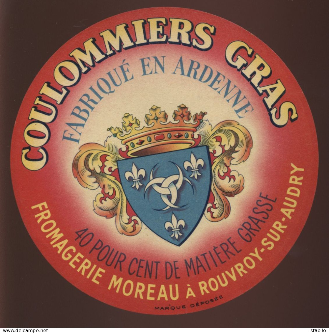 ETIQUETTE DE FROMAGE - COULOMMIERS - FROMAGERIE MOREAU, ROUVROY-SUR-AUDRY (ARDENNES) - Cheese