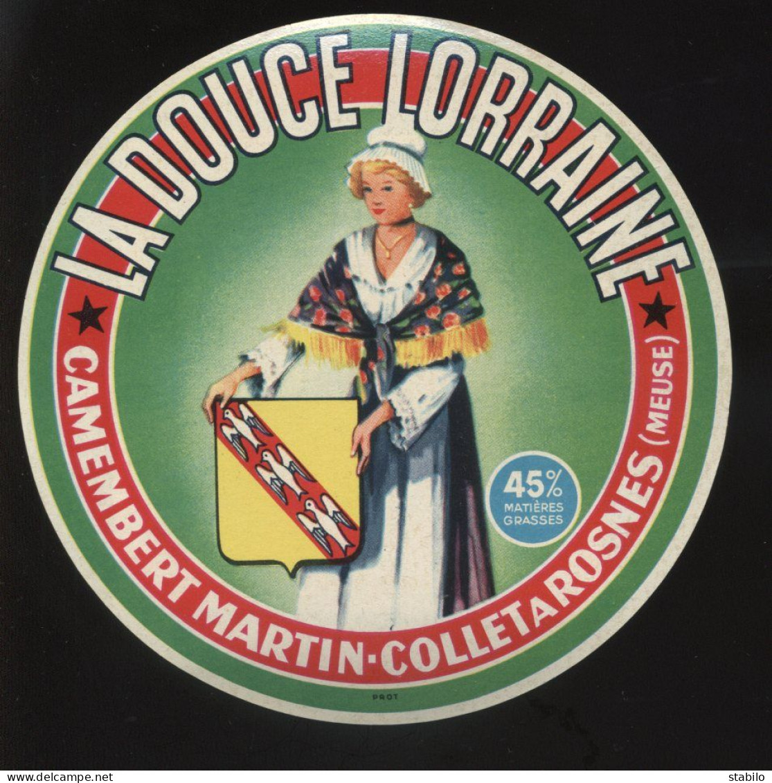 ETIQUETTE DE FROMAGE - CAMEMBERT LA DOUCE LORRAINE - FROMAGERIE MARTIN-COLLET, ROSNES (MEUSE) - Kaas