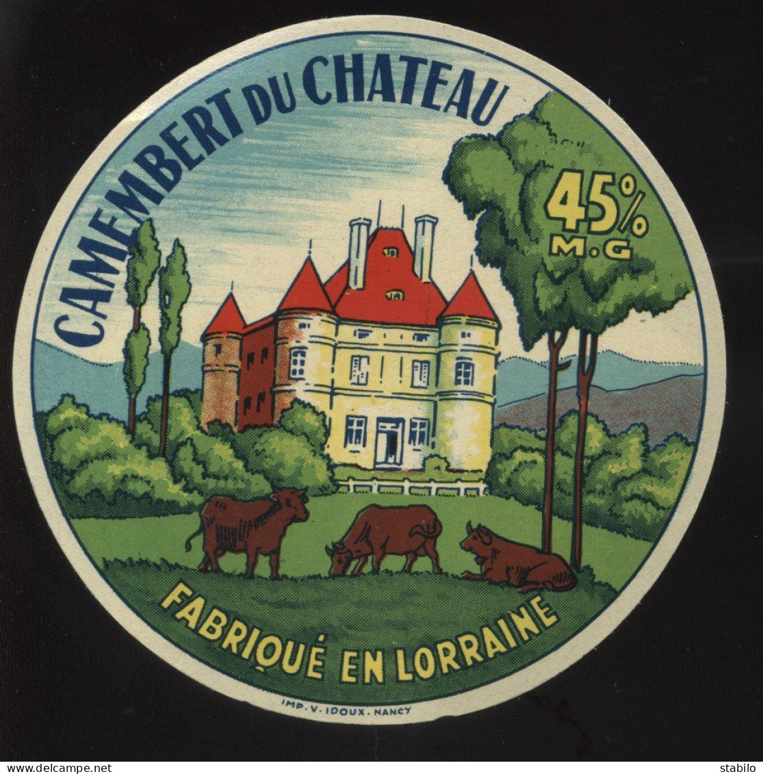 ETIQUETTE DE FROMAGE - CAMEMBERT DU CHATEAU DE SANDAUCOURT (VOSGES) - FABRIQUE EN LORRAINE  - Kaas