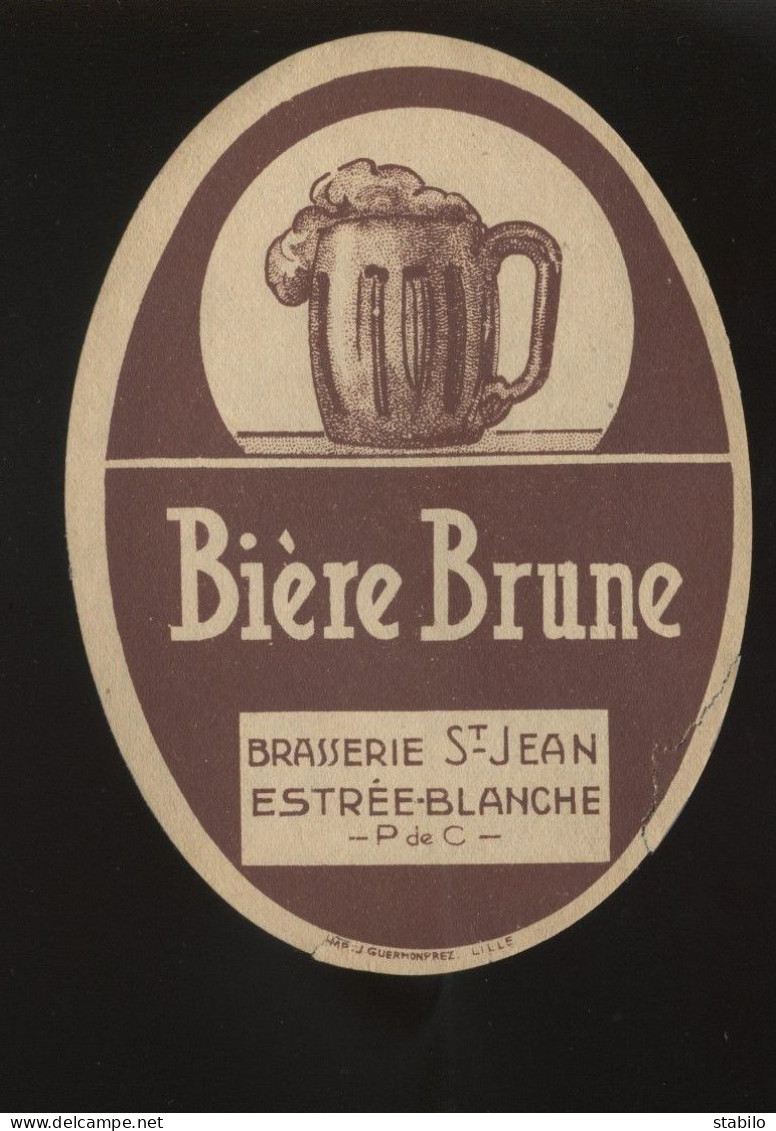 ETIQUETTE DE BIERE - BRASSERIE ST-JEAN - ESTREE-BLANCHE, PAS DE CALAIS - Birra