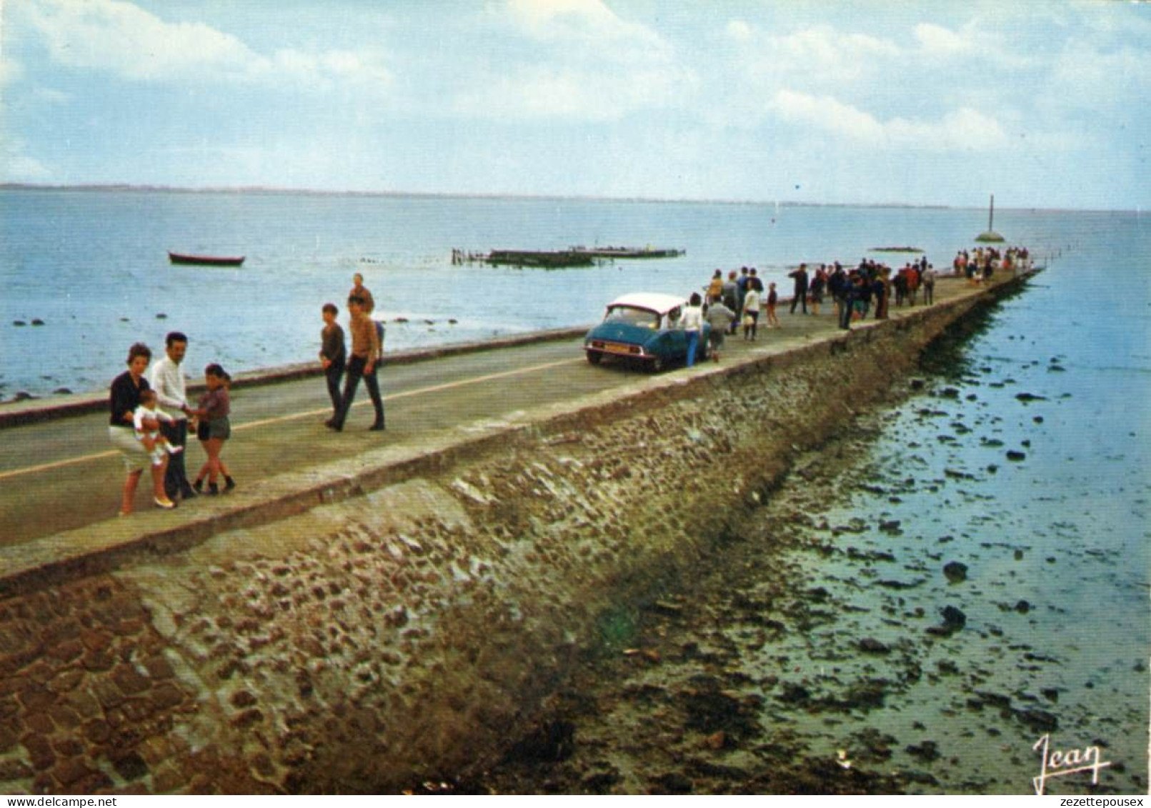 38335-ZE-85-LA VENDEE-NOIRMOUTIER-Passage Du Gois à Marée Haute---------animée-voiture DS - Noirmoutier