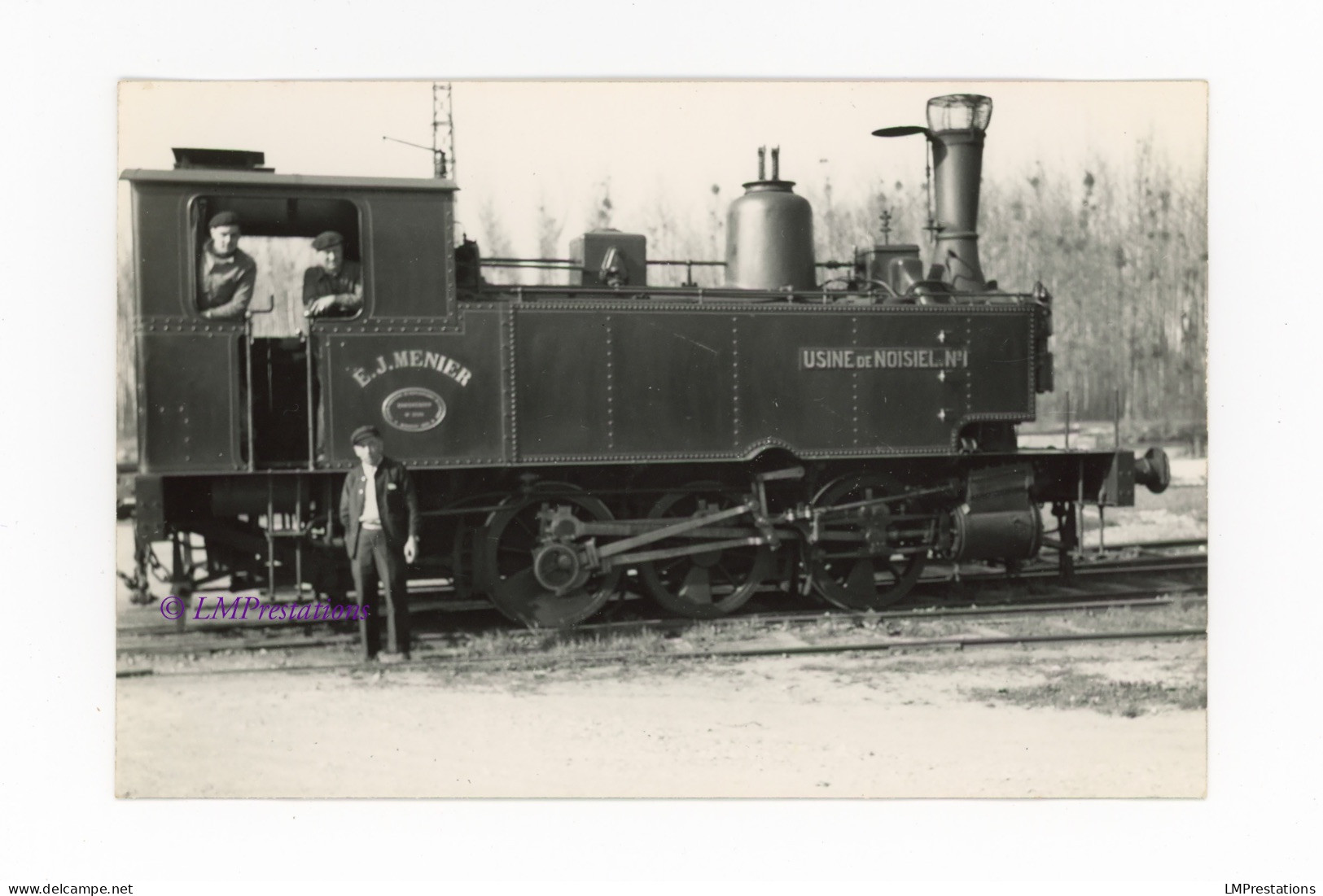 Photo Locomotive Usine De Noisiel EJ Menier 1 Cheminots Seine Et Marne 77 France Train Gare Industrie SACM Graffenstaden - Trenes