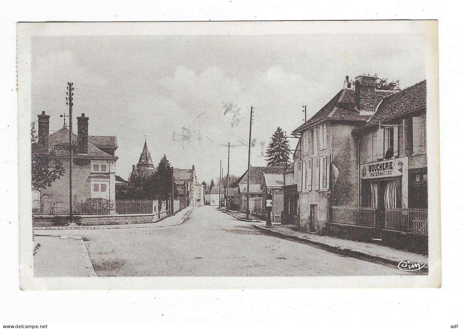 CPA LUSIGNY, GRANDE RUE, BOUCHERIE, AUBE 10 - Autres & Non Classés