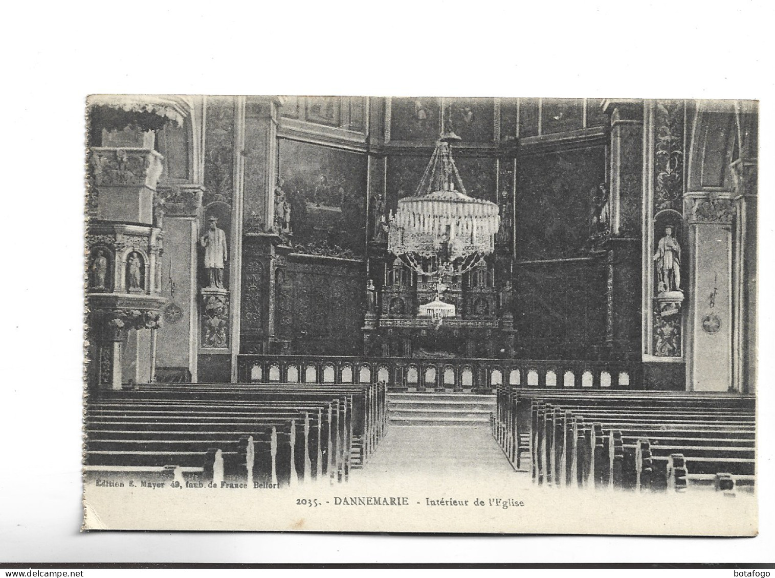 CPA  DPT 68 DANNEMARIE, INTERIEUR DE L EGLISE En 1919! - Dannemarie