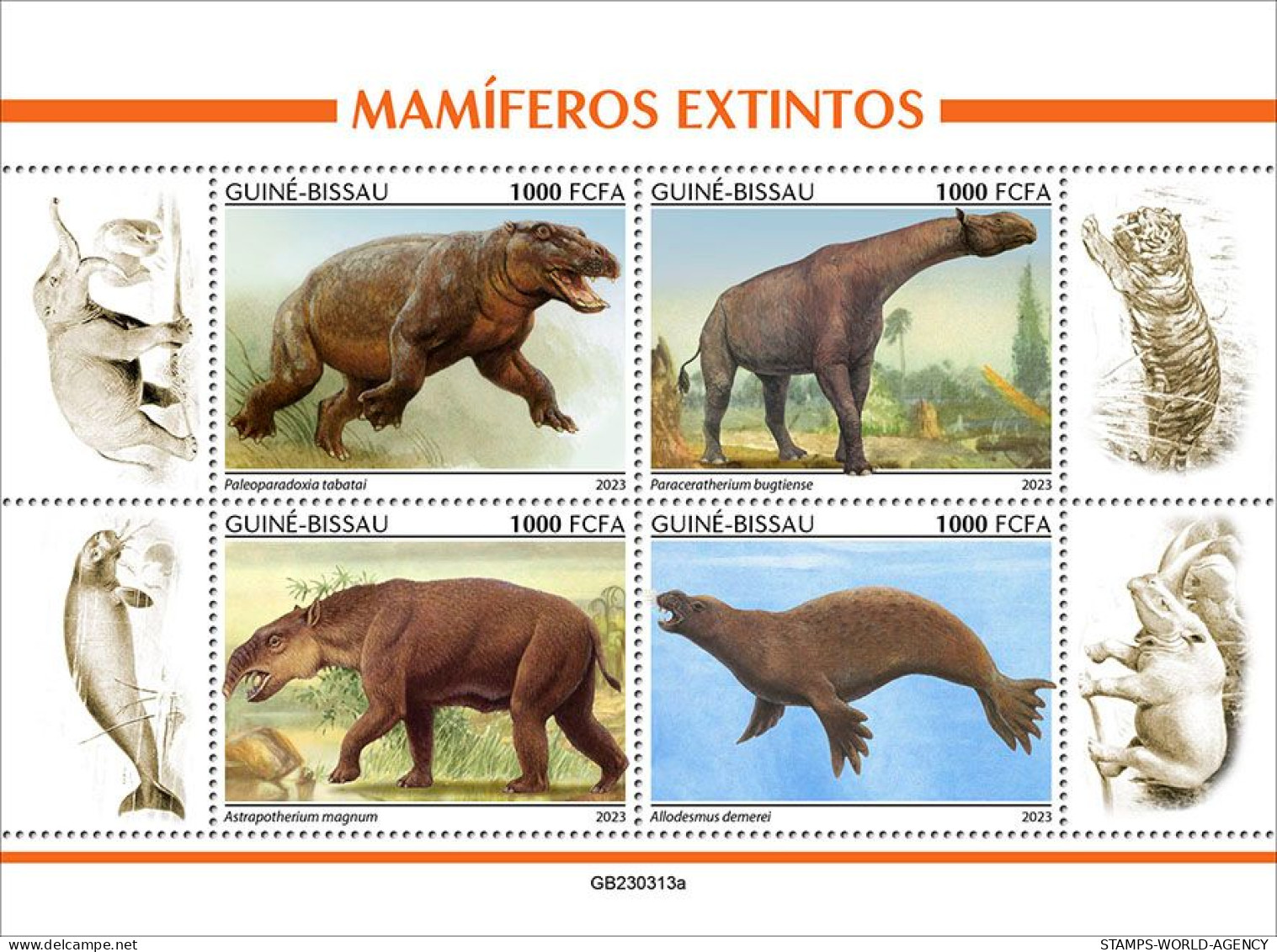 2024-04 - CENTRAL AFRICAN - EXTINCT MAMMALS                  4V  MNH** - Other & Unclassified