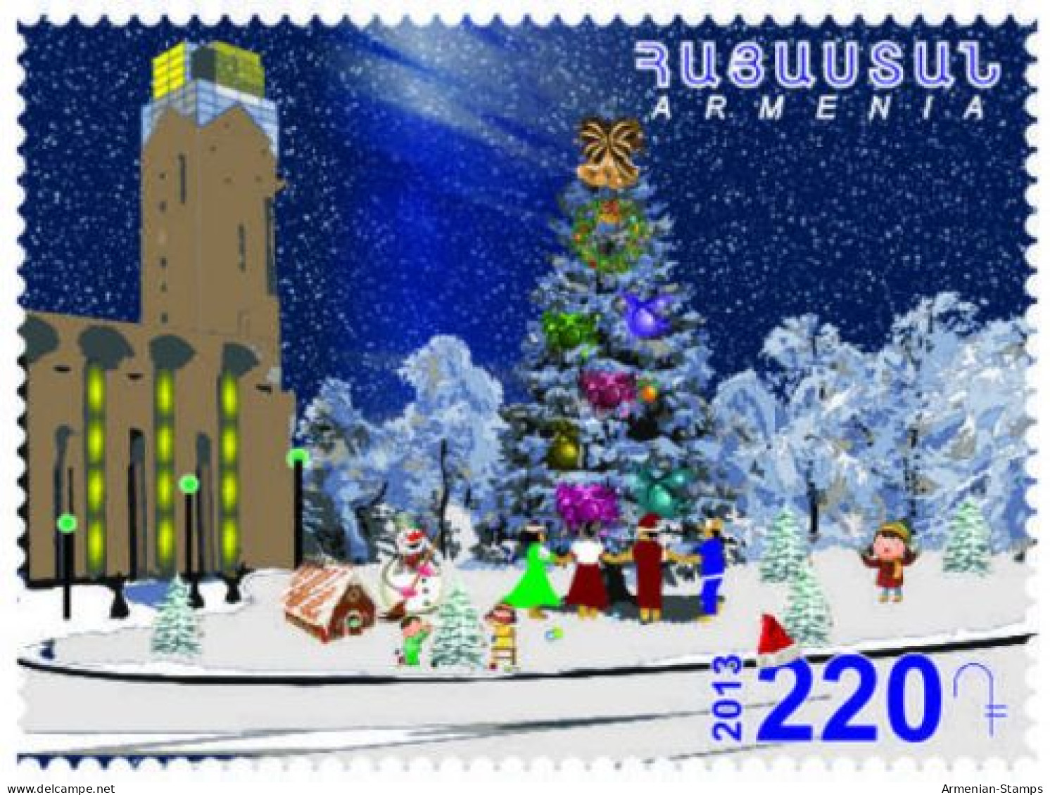 Armenia MNH** 2013 Mi 868 Sc 977 New Year’s Tree Children Picture Snow Yerevan Republic Squire - Armenia