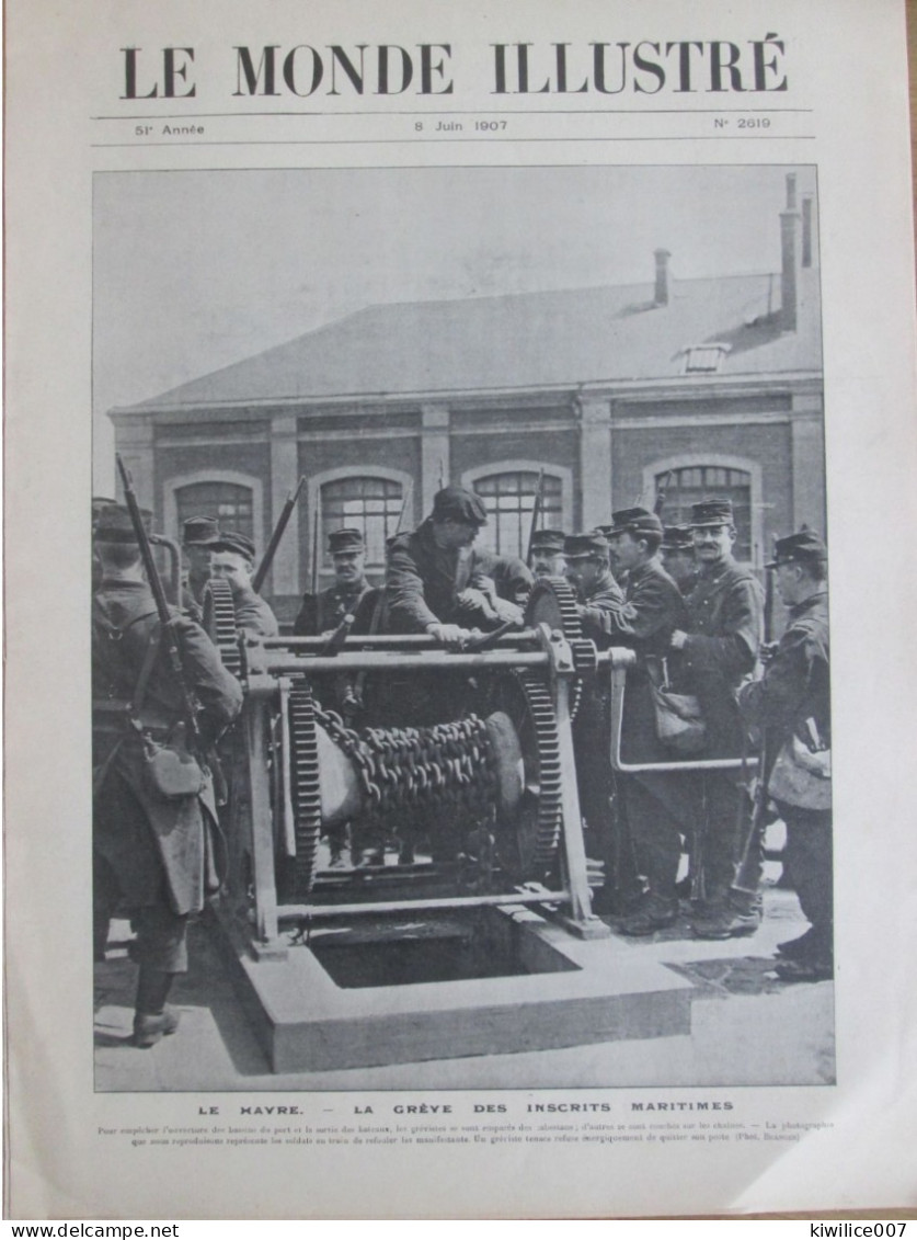 1907 LE HAVRE La Greve Des  Inscrits Maritimes  EMIGRANTS ITALIENS Hanse Aux Pilotes - Ohne Zuordnung