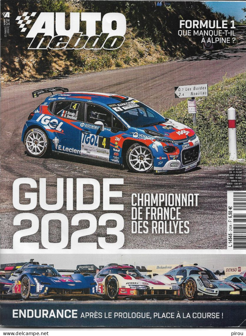AUTO HEBDO ( 03/2023 ) GUIDE  2023 CHAMPIONNAT DE FRANCE DES RALLYES , ENDURANCE.... - Auto/Moto