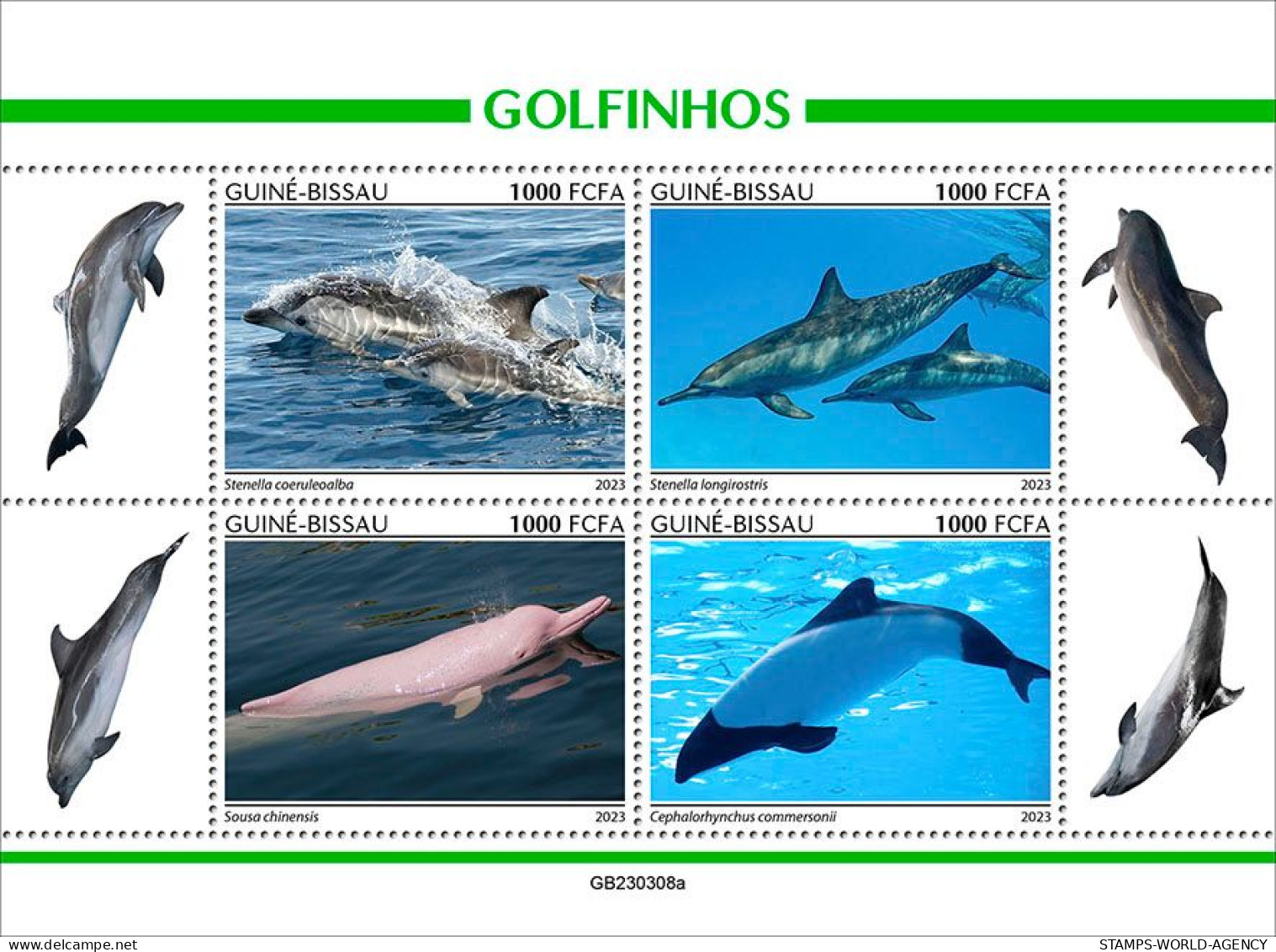 2024-04 - CENTRAL AFRICAN - DOLPHINS                  4V  MNH** - Dauphins