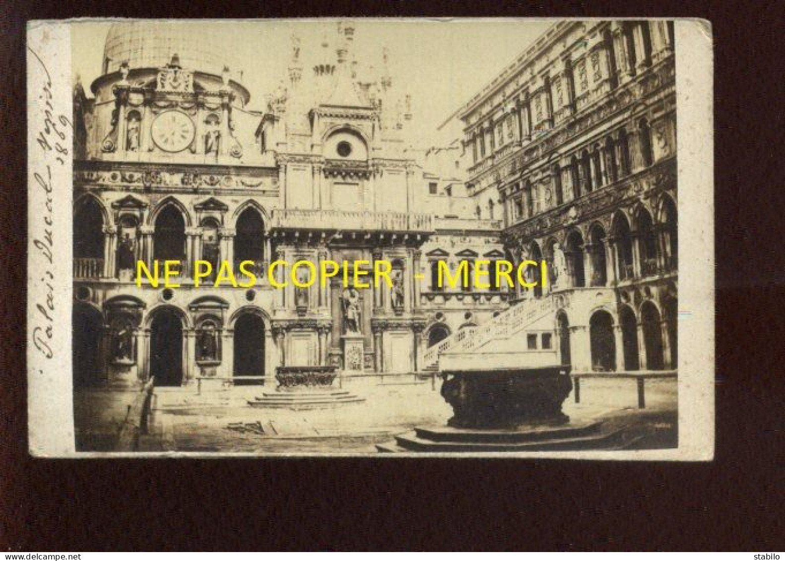 ITALIE - VENISE - 1869 - LE PALAIS DUCAL - FORMAT 10 X 6.5 CM - Orte
