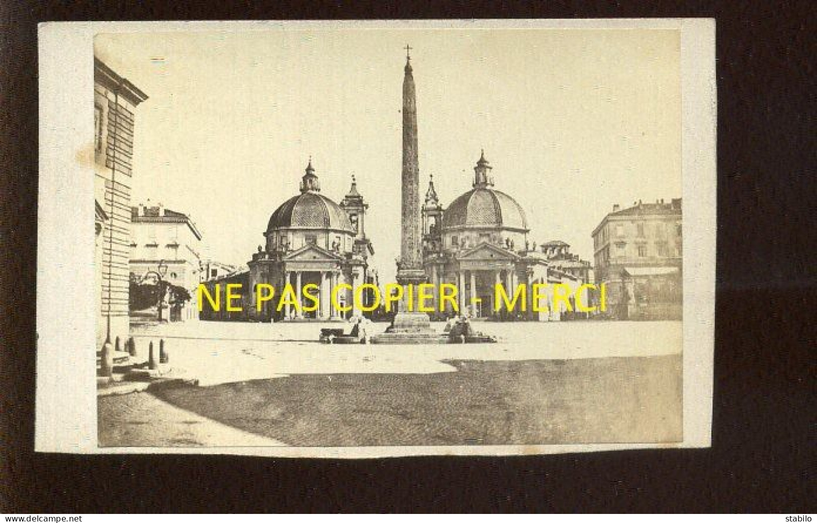 ITALIE - ROME - 1869 - PLACE DU PEULPLE - FORMAT 9.5 X 6 CM - Lugares