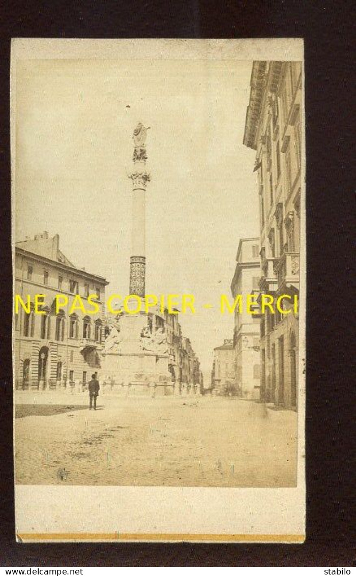 ITALIE - ROME - 1869 - PIAZZA D'ISPANA - FORMAT 10.5 X 6 CM - Lieux