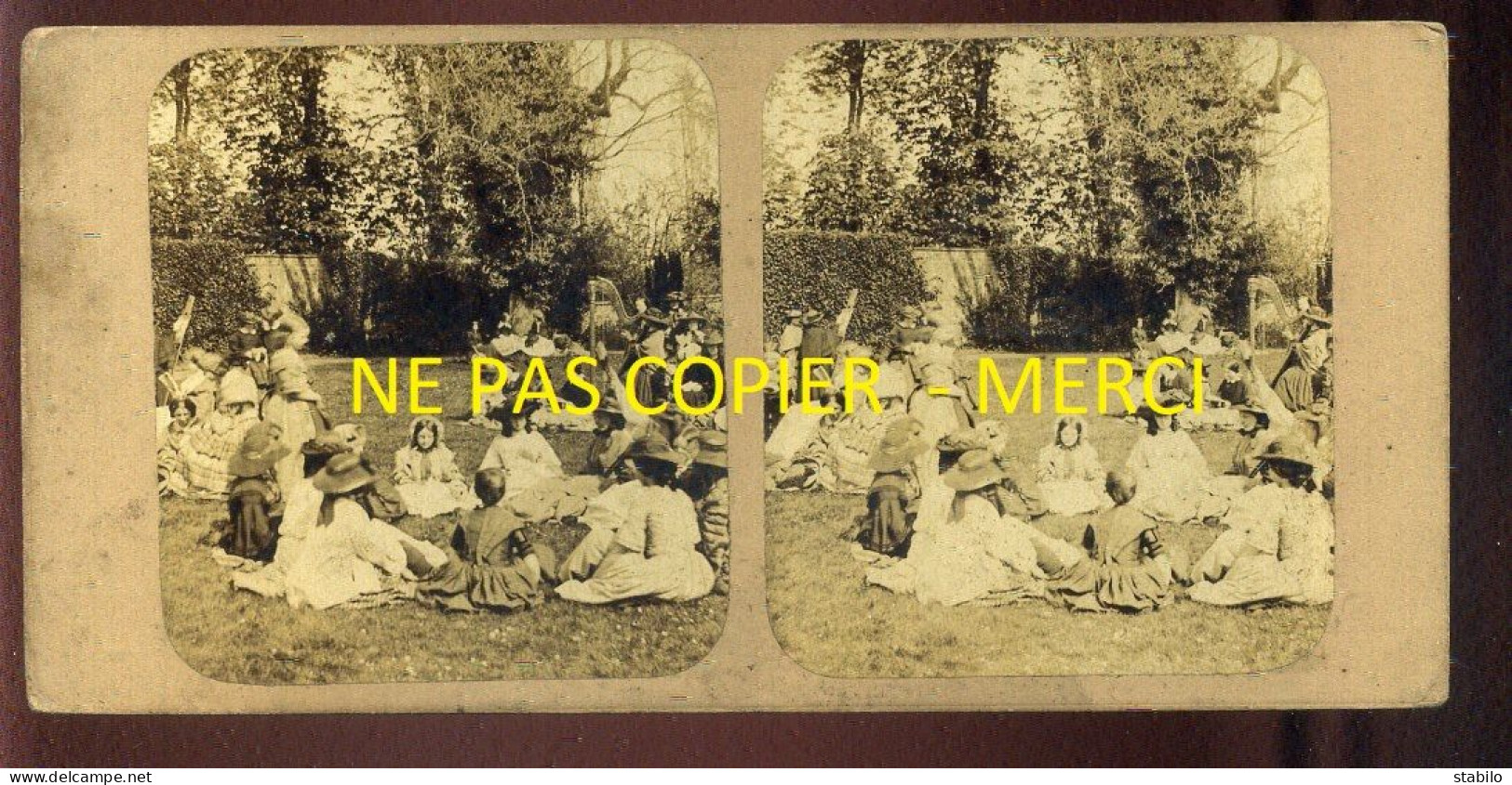 PHOTO STEREO - SCENE CHAMPETRE - FORMAT 17 X 8.5 CM  - Stereoscoop