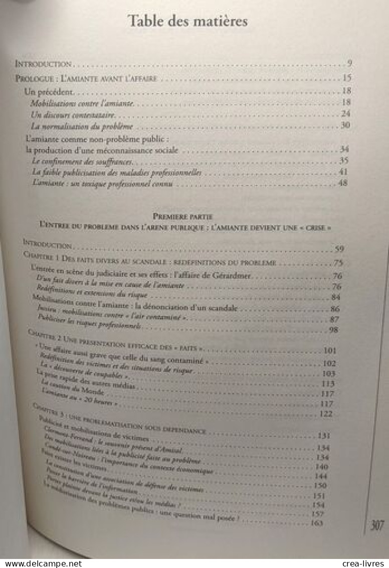 Amiante : Un Scandale Impropable: Sociologie D'un Problème Public - Psychologie/Philosophie