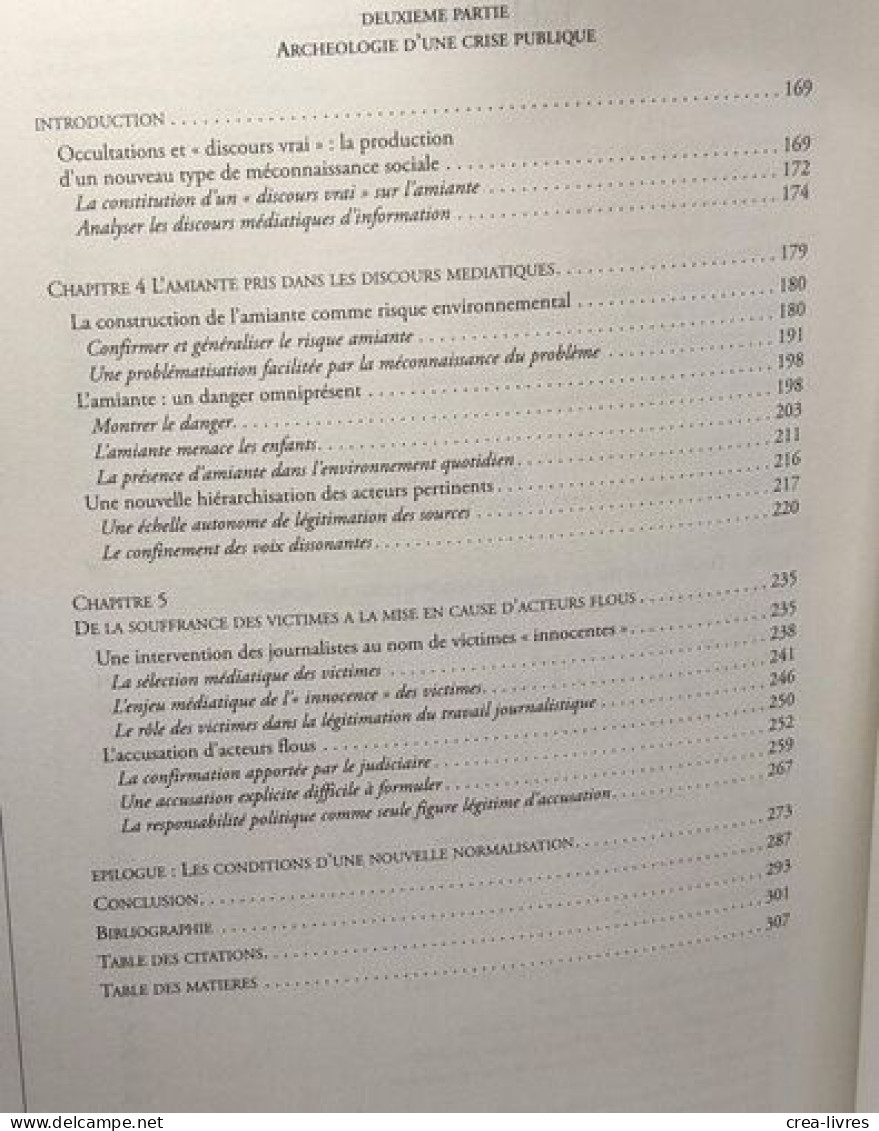 Amiante : Un Scandale Impropable: Sociologie D'un Problème Public - Psicología/Filosofía