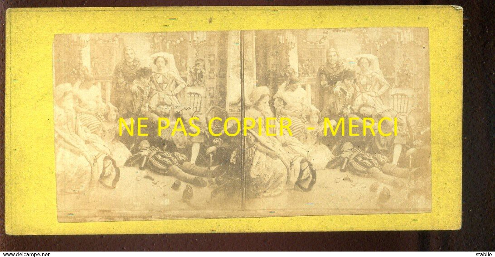 PHOTO STEREO - SCENE THEATRALE - FORMAT 17 X 8.5 CM - Photos Stéréoscopiques