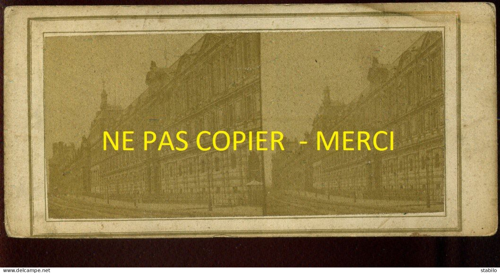 PHOTO STEREO - PARIS - LE LOUVRE - FORMAT 17 X 8.5 CM  - Fotos Estereoscópicas