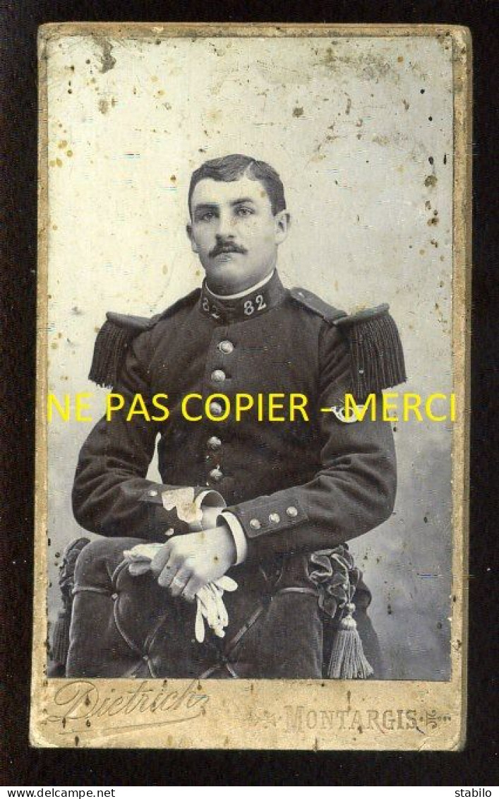 MILITAIRE - PHOTOGRAPHIE DIETRICH, MONTARGIS - FORMAT CDV - Guerra, Militares