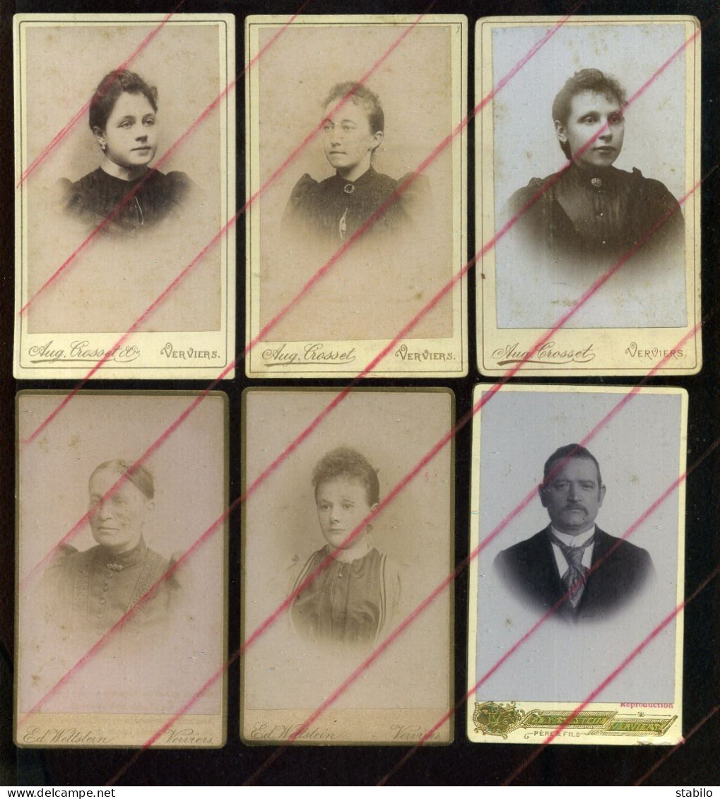 PERSONNAGES - FAMILLE DEBOIS-JOB - PHOTOGRAPHIE VERVIERS, BELGIQUE - 14 PHOTOS FORMAT CDV - Anonieme Personen