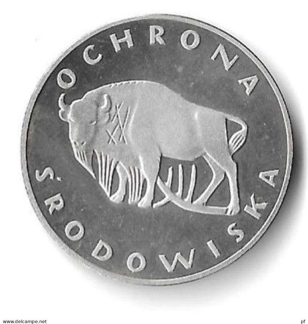 100 Zl  1977 (Ag)  Ochrona Srodowiska - Wisent - Polonia
