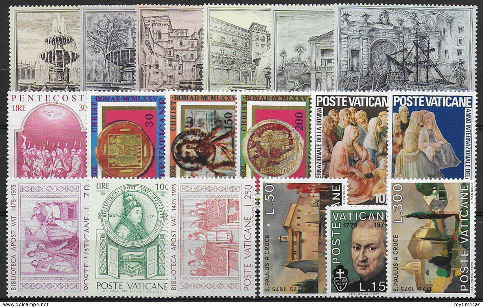 1975 Vaticano Complete Year 18v. MNH - Other & Unclassified