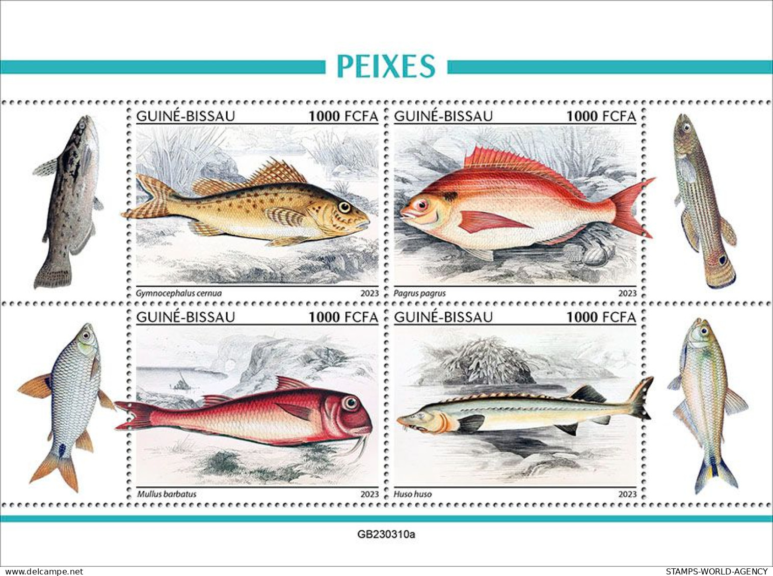 2024-04 - CENTRAL AFRICAN - FISHES                  4V  MNH** - Fische