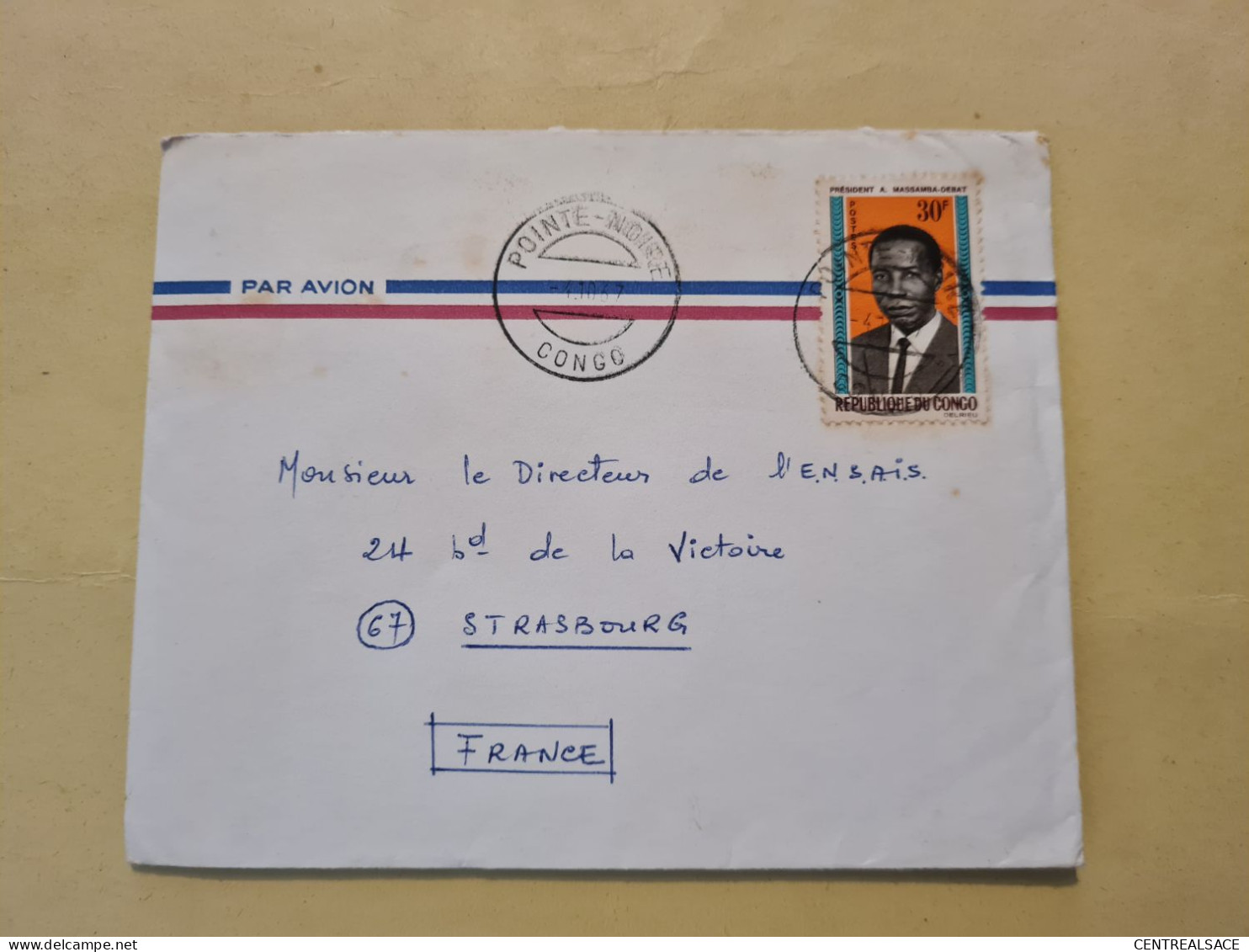 Lettre 1967 CONGO POINTE NOIRE PRESIDENT MASSAMBA DEBAT - Lettres & Documents