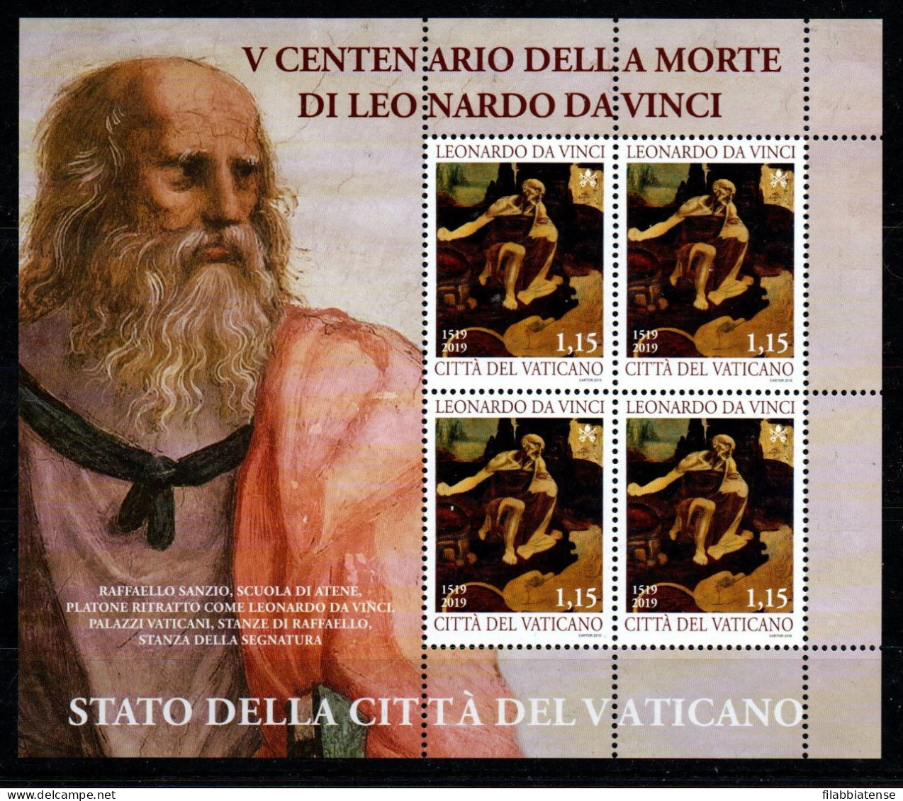 2019 - Vaticano 1834 Morte Di Leonardo Da Vinci - Minifoglio   ++++++++ - Neufs