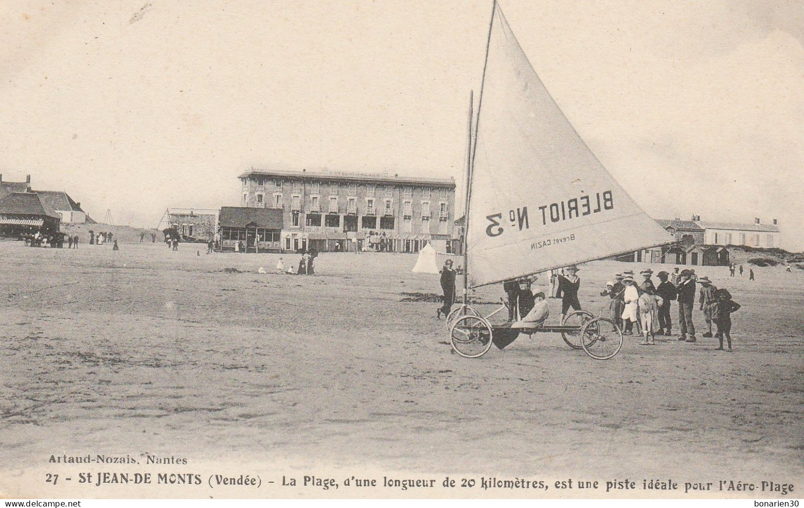 CPA  85 SAINT-JEAN DE MONTS PISTE IDEALE POUR L'AERO-PLAGE DE 20 KMS - Saint Jean De Monts