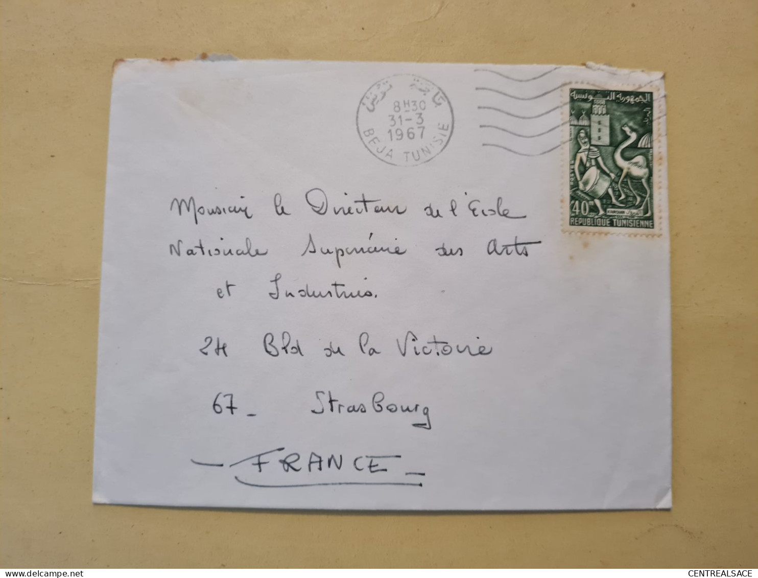Lettre 1967 BEJA TUNISIE POUR STRASBOURG - Tunisia