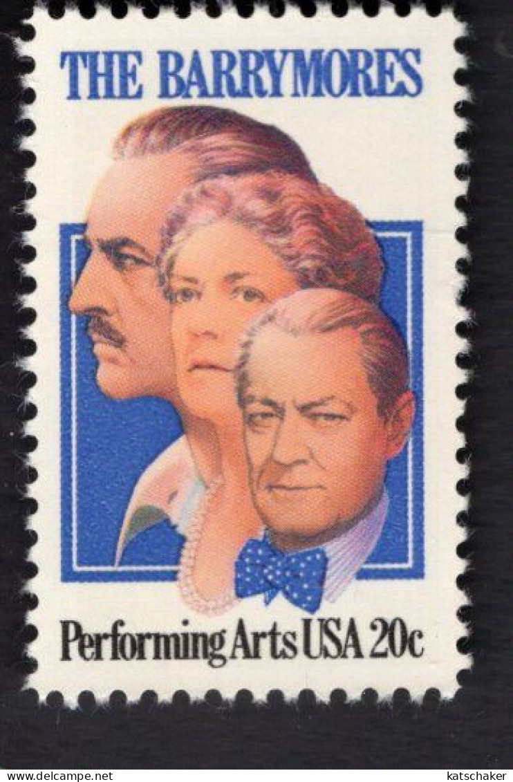 2028121451 1982 SCOTT 2012 (XX) POSTFRIS MINT NEVER HINGED  - PERFORMING ARTS - JOHN ETHEL AND LIONEL BARRYMORE - Ongebruikt