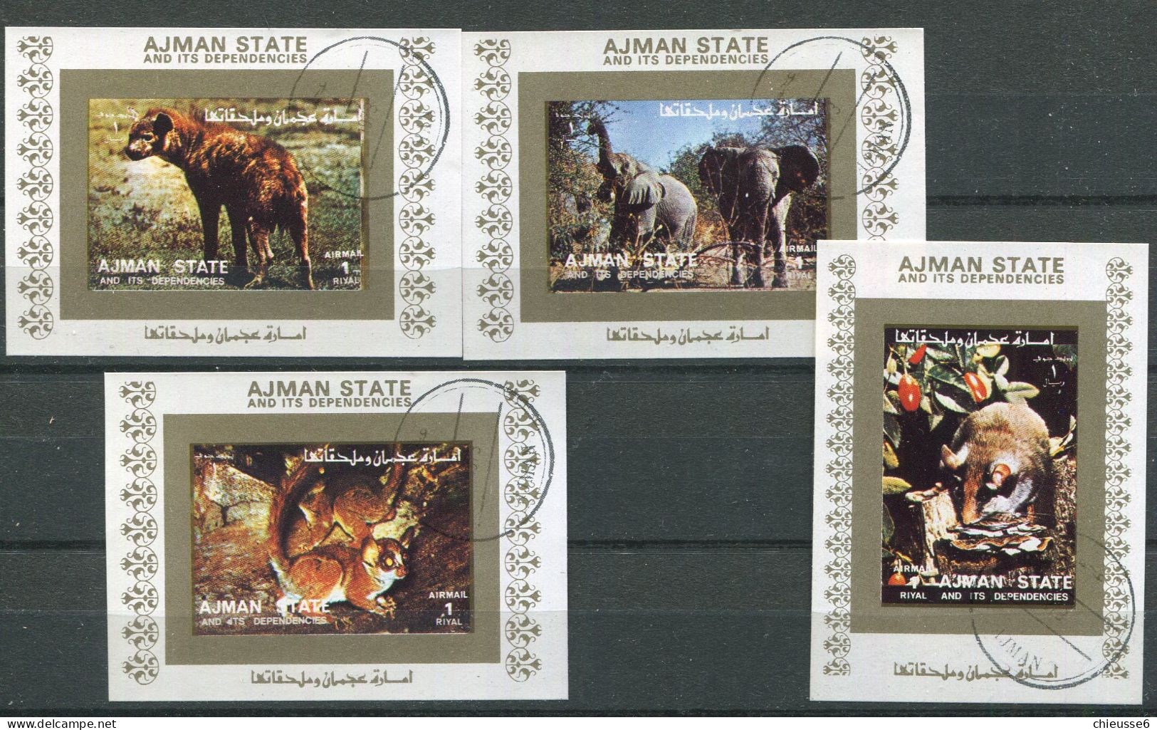 (CL 29 B - P. 37 - Lot 2) Ajman Ob - Mini-blocs - Animaux Divers - Otros & Sin Clasificación