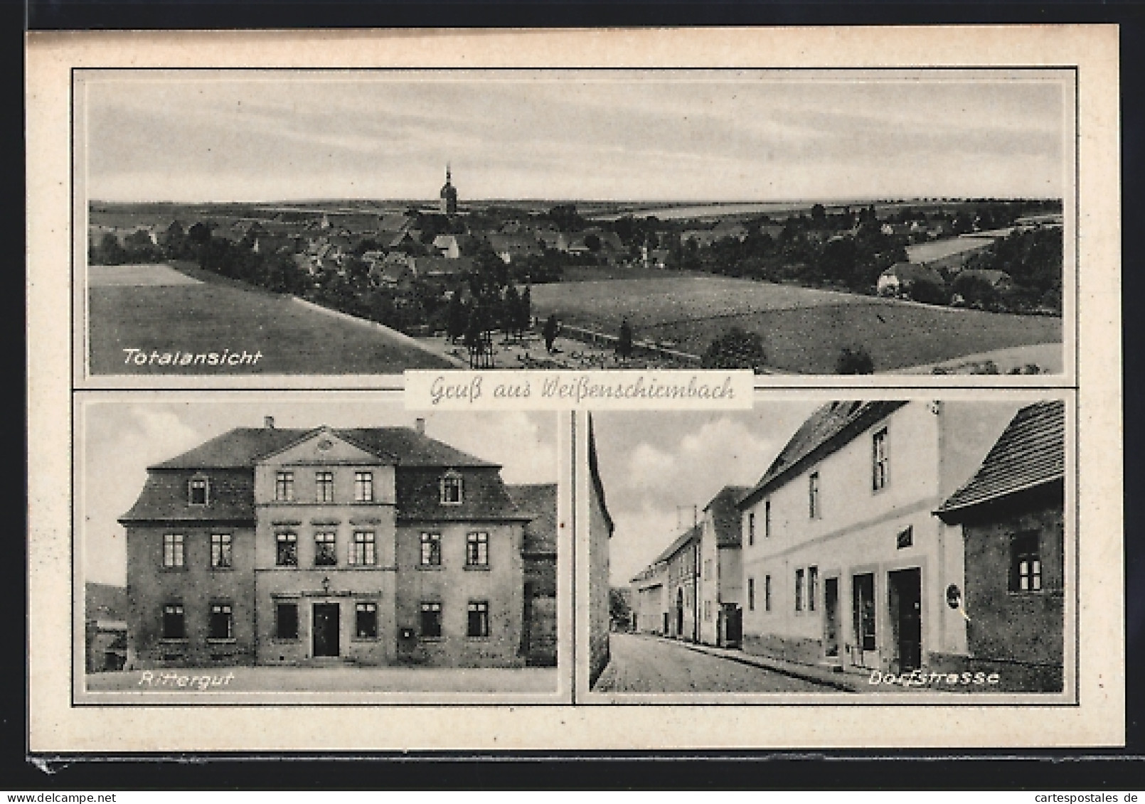 AK Weissenschirmbach, Totalansicht, Rittergut, Dorfstrasse  - Other & Unclassified