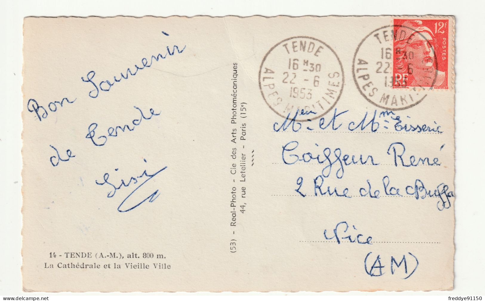 06 . Tende . La Cathédrale Et La Vieille Ville . 1953 - Otros & Sin Clasificación