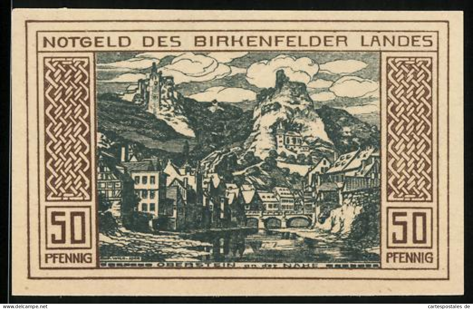 Notgeld Oberstein An Der Nahe 1921, 50 Pfennig, Ortsansicht, Obersteiner Goldschmiede Am Wehrbrett  - [11] Emissions Locales