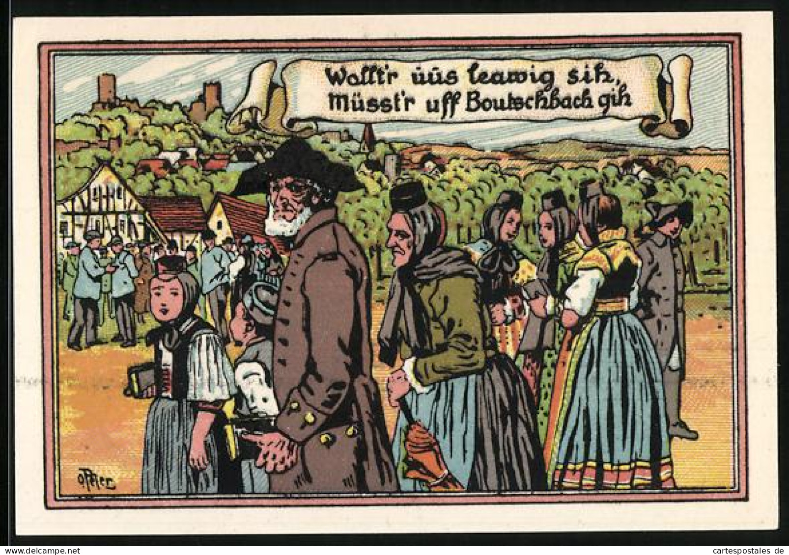 Notgeld Butzbach, 25 Pfennig, Einwohner In Tracht, Ortspartie, 600jähriges Stadtjubiläum 1921, Gutschein  - [11] Emissioni Locali